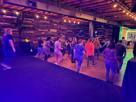 group of students line dancing at Foundry